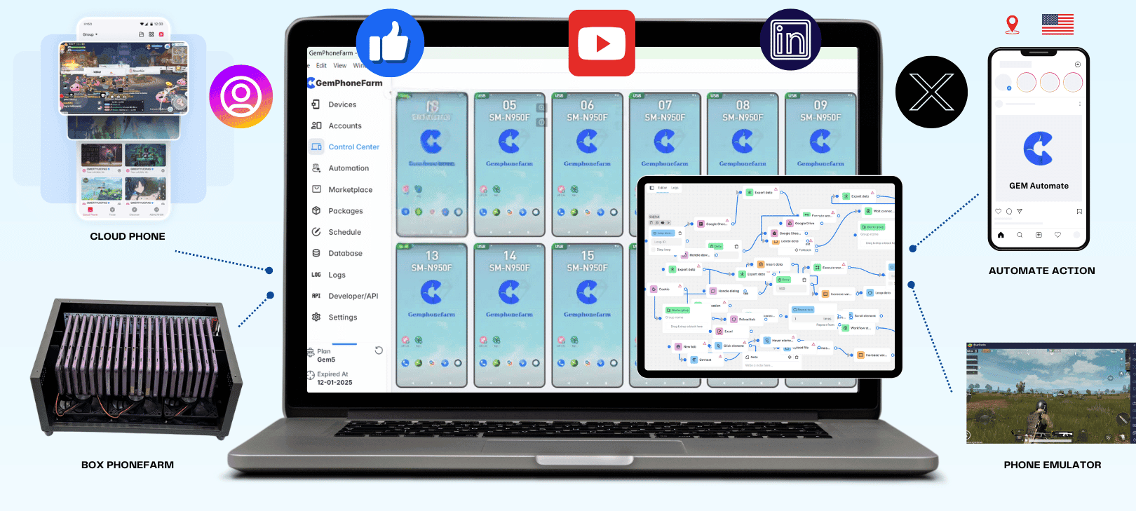 Phần mềm gemphonefarm